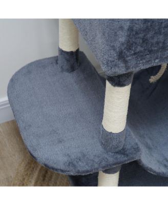 81" Cat Tree w/ Cat Scratching Posts for Large Adult Cats, Dark