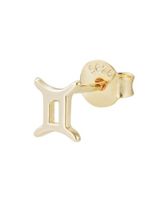 Adornia Fine 14k Gold Vermeil 925 Sterling Silver Single Zodiac Sign Stud Earring - Gold-gemini 25$