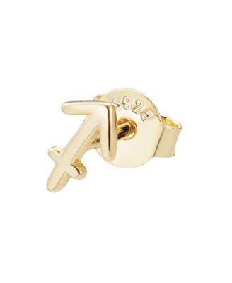 Adornia Fine 14k Gold Vermeil 925 Sterling Silver Single Zodiac Sign Stud Earring - Gold-sagittarius 25$