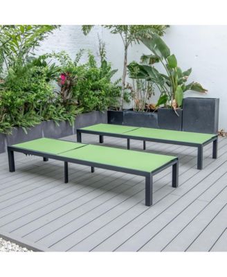 Marlin Patio Chaise Lounge Chair With Black Aluminum Frame, Set of 2