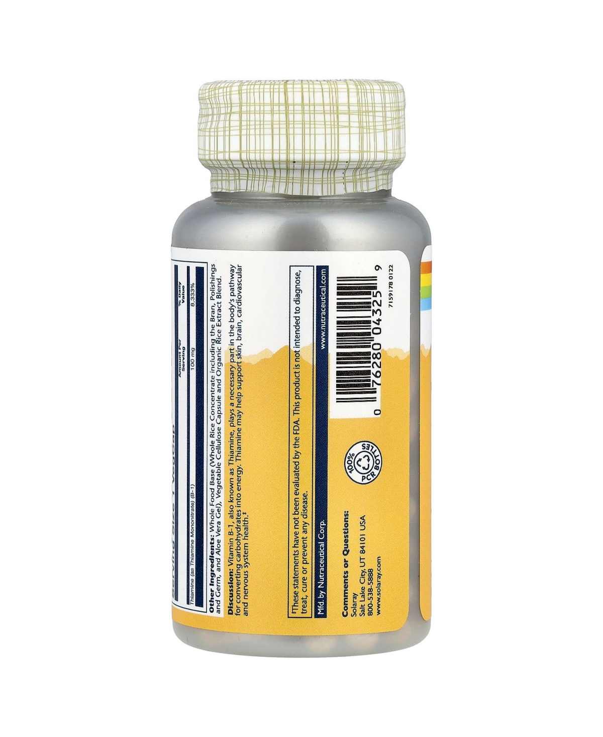 Solaray Vitamin B-1 100 mg