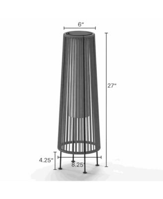 All-Steel Pull Rope Wicker Floor Lamp