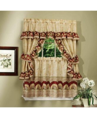 Sunflower Complete 5 Piece Cottage Kitchen Curtain Set - 58 in. W x in. L
