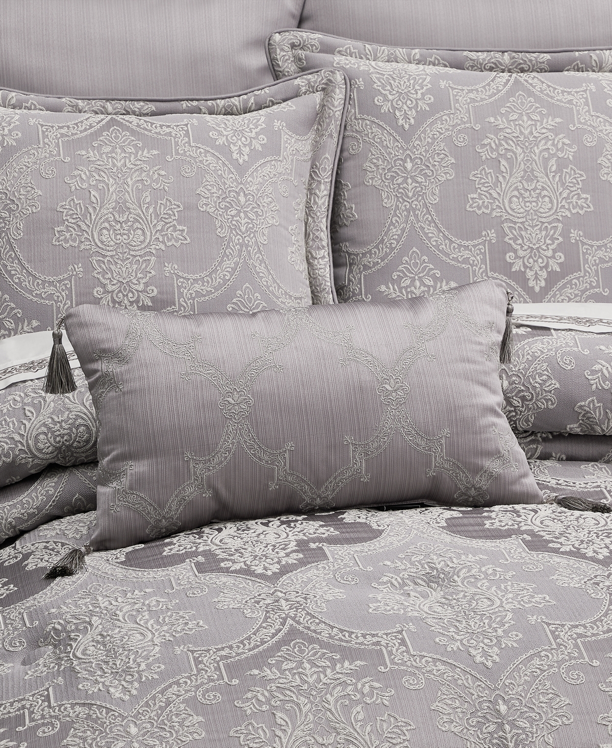 J Queen New York Mary Boudoir Embellished Decorative Pillow, 15" X 21" In Purple