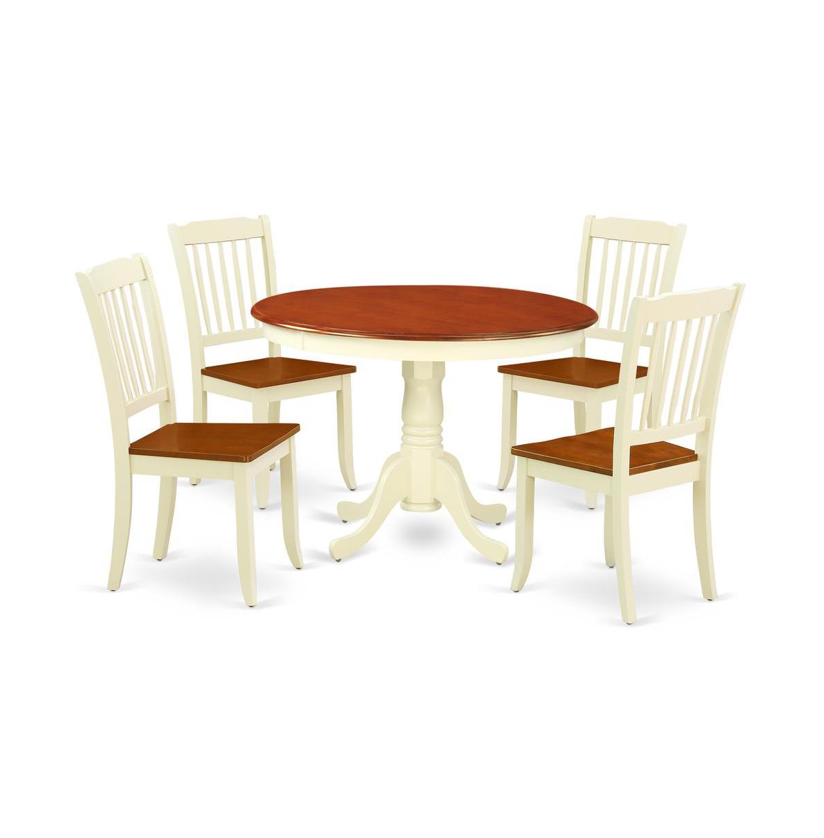 East West Furniture Dining Room Set Buttermilk & Cherry