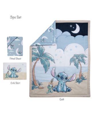 Baby Disney Stitch 3-Piece Blue Nursery Crib Bedding Set