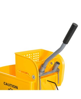 Compact Mop Bucket with Wringer on Wheels 21 Quart
