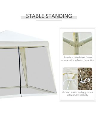 Outdoor Sun Shade Gazebo Canopy Tent with Mesh Screen Walls