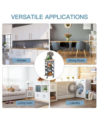 Mobile Rolling Kitchen Island Trolley Serving Cart w/ Under Drawer,