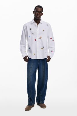 Men's Long-sleeve shirt with drawings