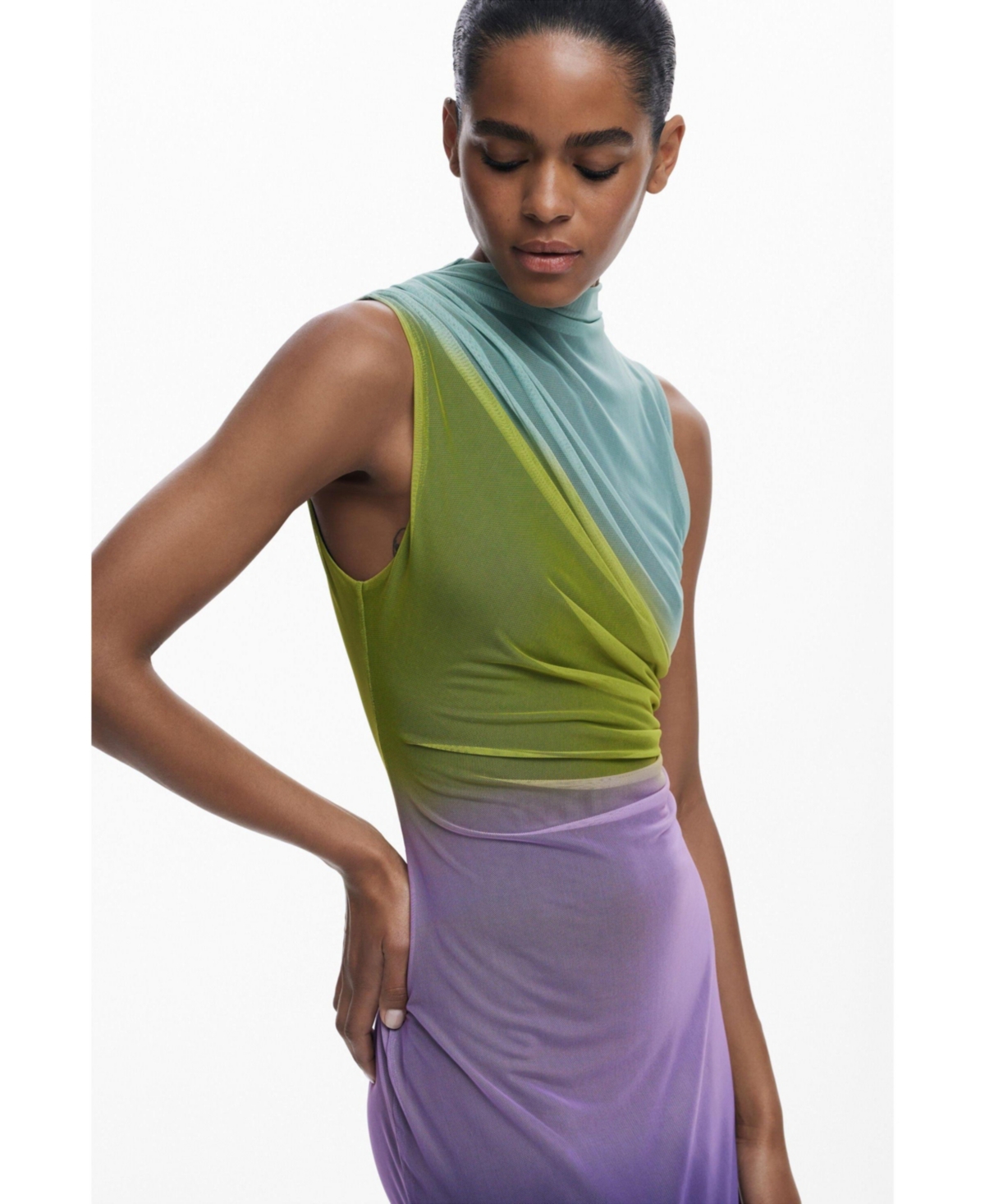 Desigual Women's Gradient tulle midi dress