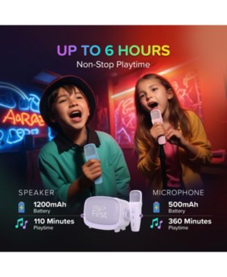 Voice 2 - Kids Mini Karaoke Machine with Wireless Microphone and Ai Voice Changer for Kids, Portable Bluetooth Speaker, Christmas Toys Gifts for Girls and Boy 3-12 Years Old (Purple)