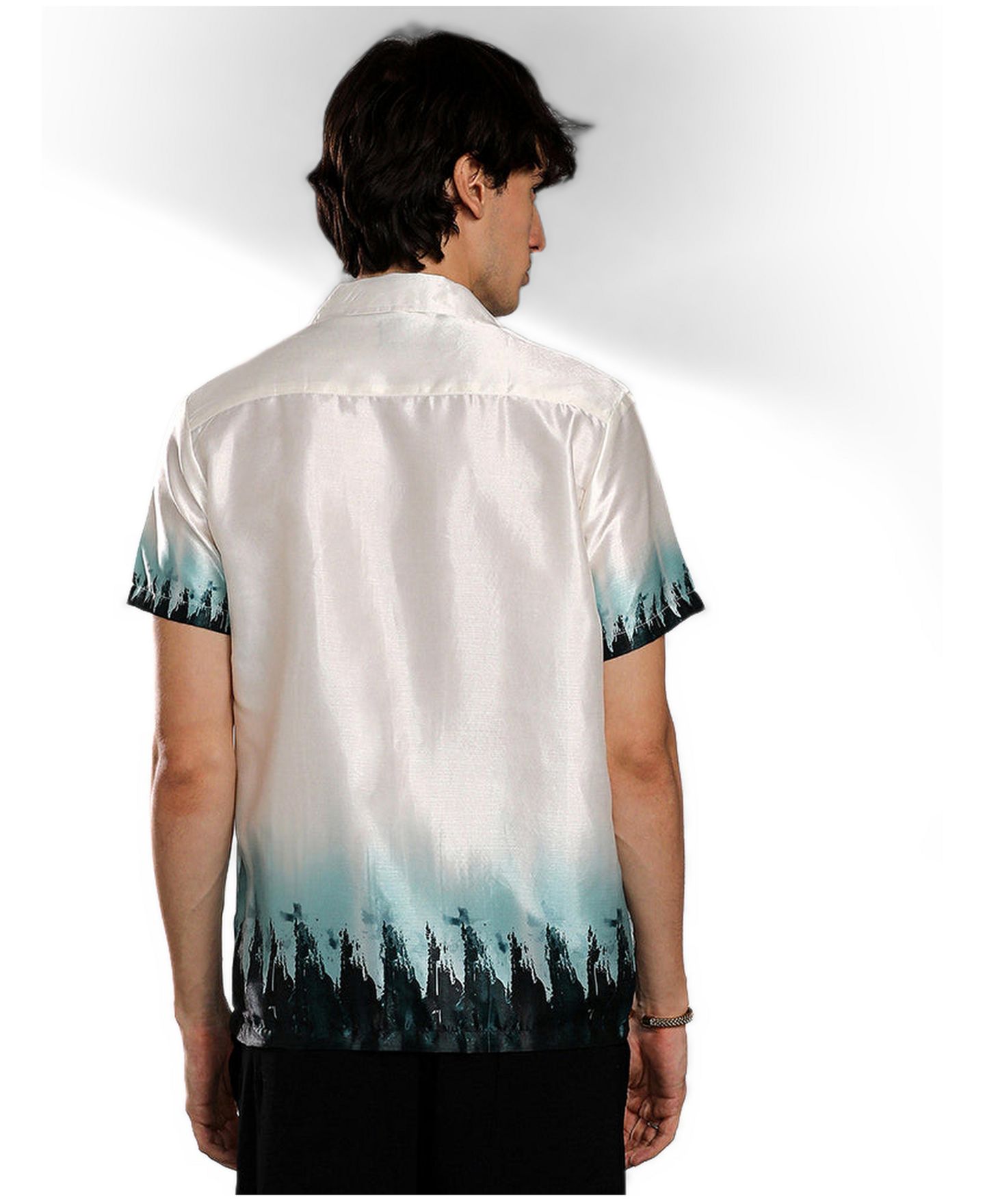 Мужская рубашка Cahoot Campus Sutra Ivory White & Pine Green Pine Ombre, цвет: Белый — фото 3
