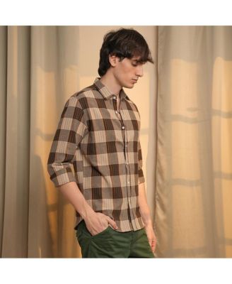 Men's Chocolate Brown Chalk-Buffalo Check Shirt