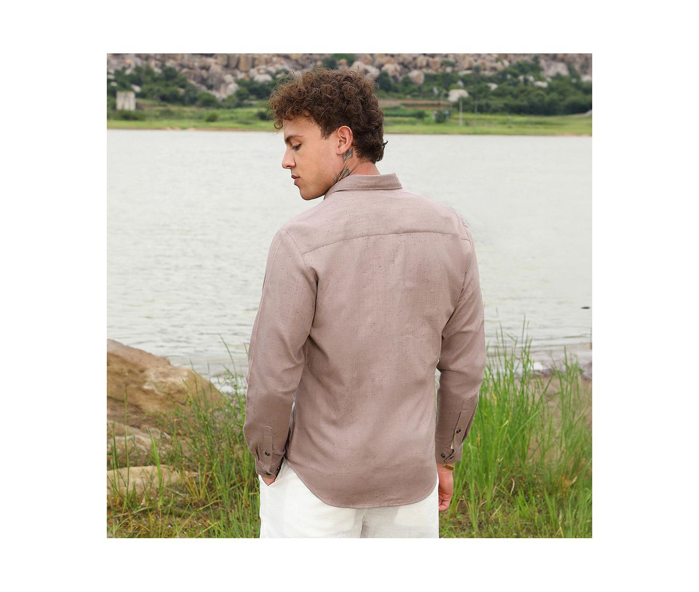 Мужская рубашка Cahoot Campus Sutra Peanut Brown Heathered Utility, цвет: Коричневый — фото 2