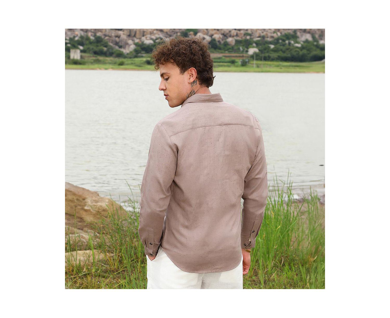 Men's Peanut Brown Heathered Utility Shirt