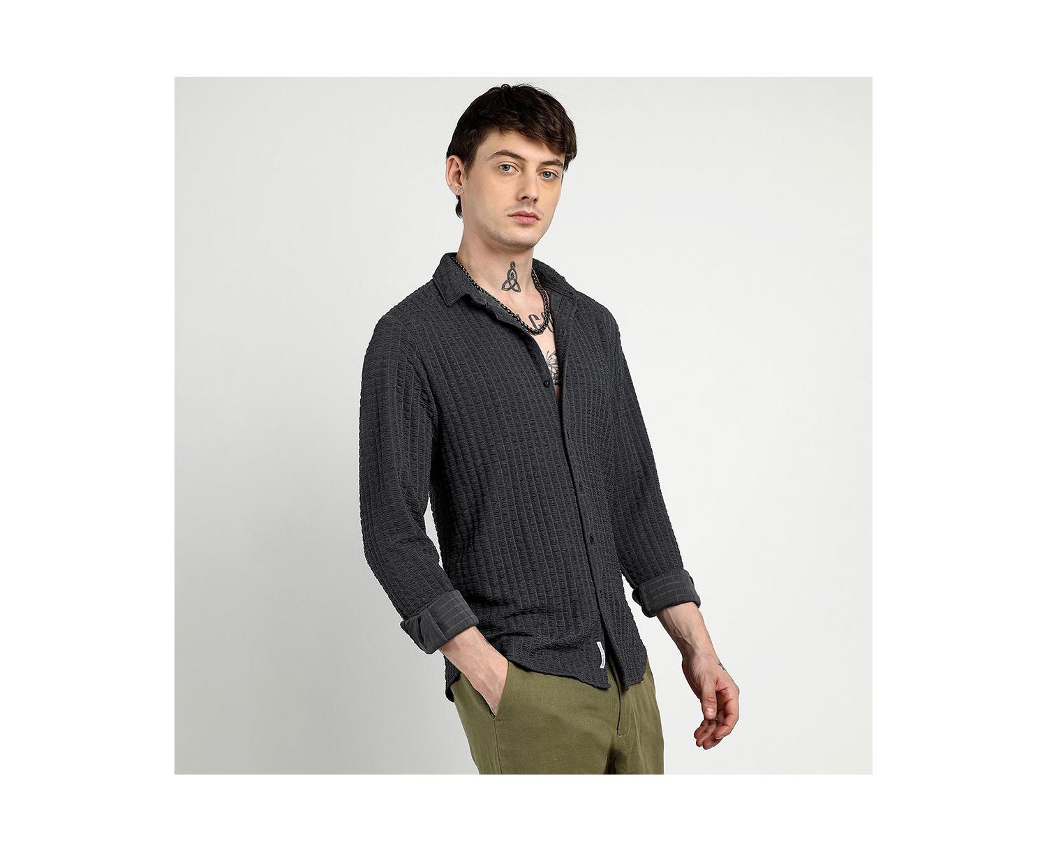 Men's Cube-Textured Shirt