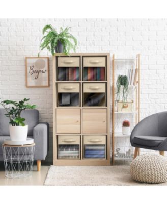 11 Inch 6 Pack Collapsible Fabric Storage Bins with Clear Window - for Organizing Clothes, Toys, Books, Shelves, Closets 10.5”x 10.5”x 11”