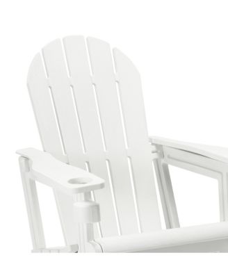 Outdoor Patio HDPE Plastic Adirondack Chair with Cup Holder