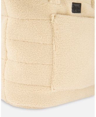 Adult Unisex Sherpa Tote-Style Diaper Bag Beige - Adult