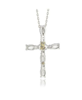 Suzy Levian Sterling Silver White Topaz Cross Pendant