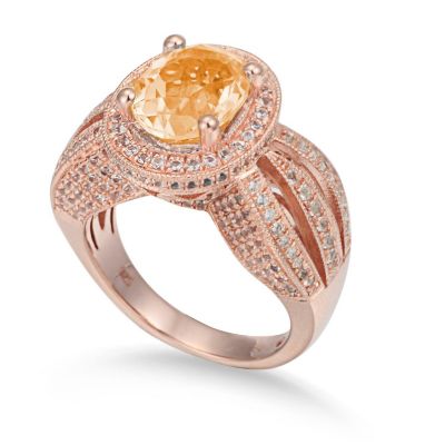 Topaz Oval Cut Cocktail Ring