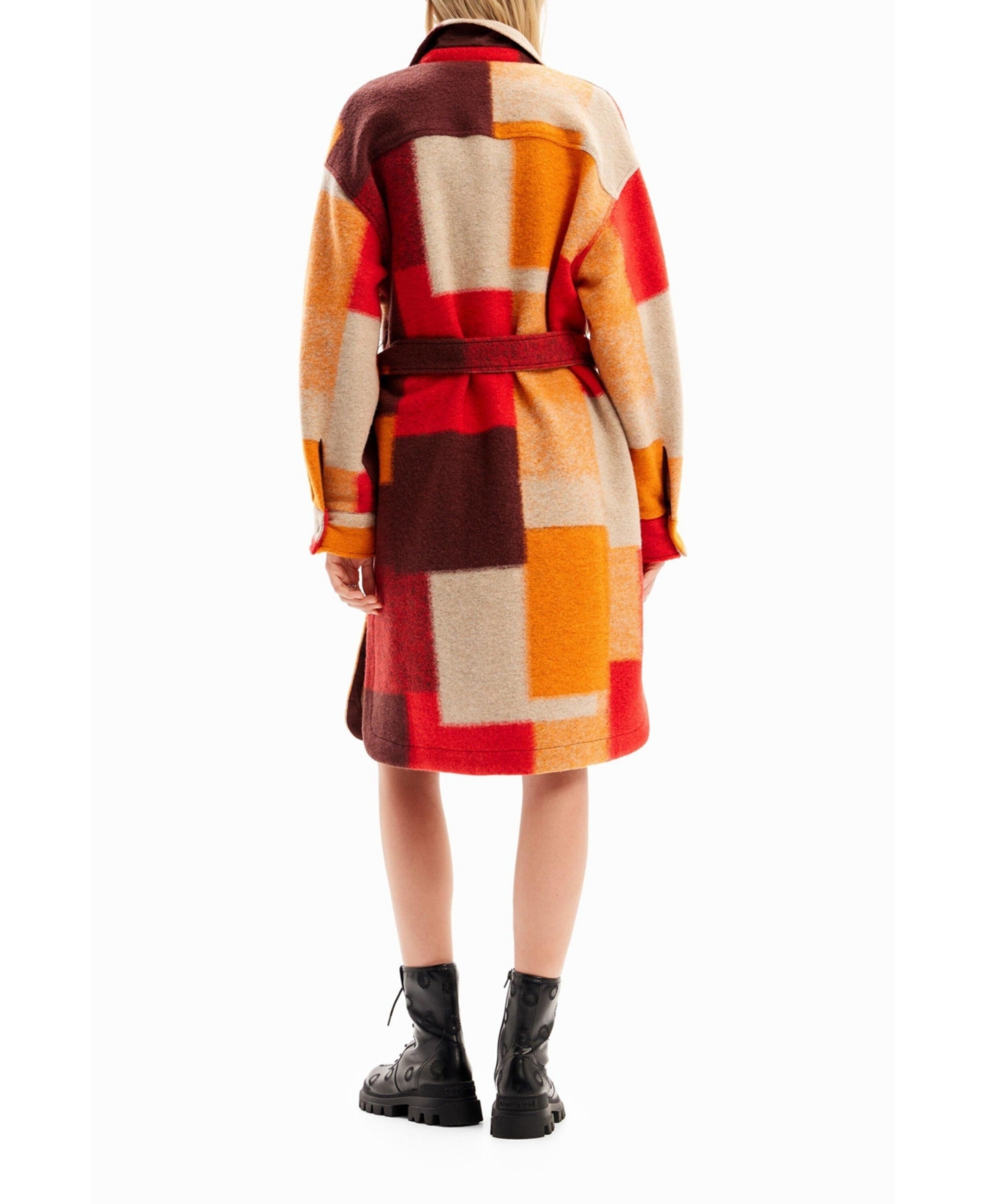 Desigual Women's Checked Overshirt Coat In Multi