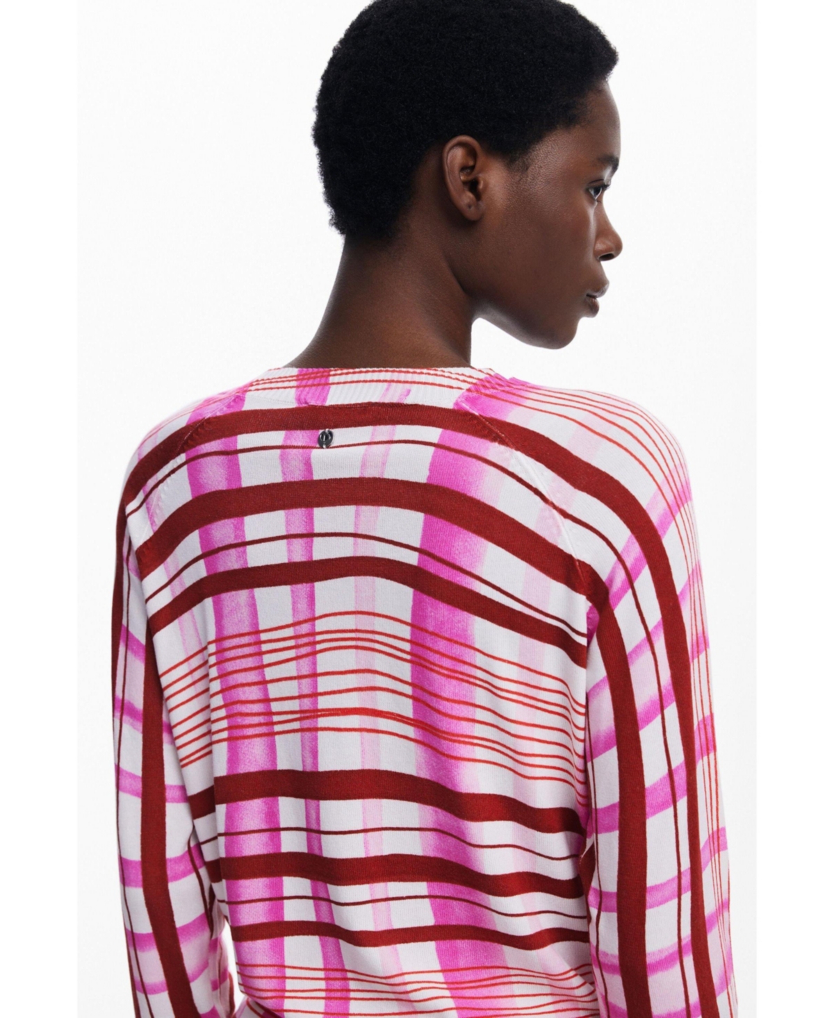 Desigual Stripe Crewneck Sweater In Multi