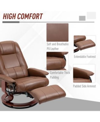 One Pack Faux Leather Swivel Wood Base, Manual Recliner