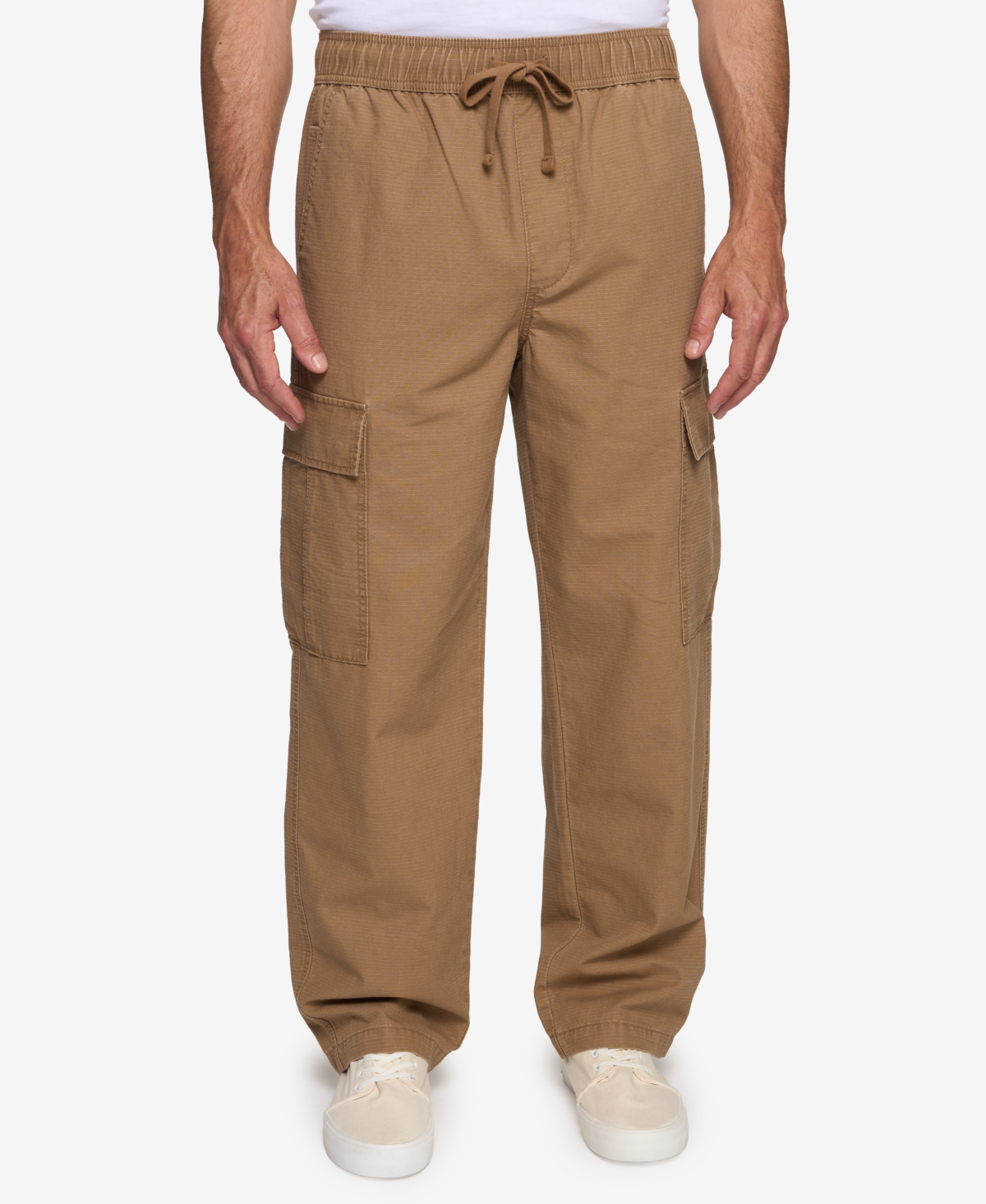 Lazer Men's Loose Fit Cargo Pants In Brown