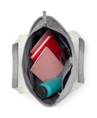 Medium Solid Color 5 Pocket Zip Top Canvas Tote Bag