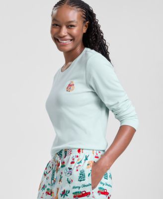 Women's Winter Holiday Cotton Pajama Set, Macy's Exclusive