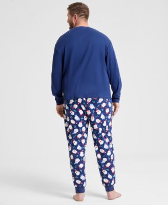 Men's Big & Tall Santas Cotton Pajama Set, Macy's Exclusive