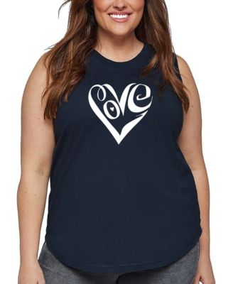 Plus Size Script Heart Word Art Tank Top