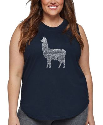 Plus Size Llama Mama Word Art Tank Top