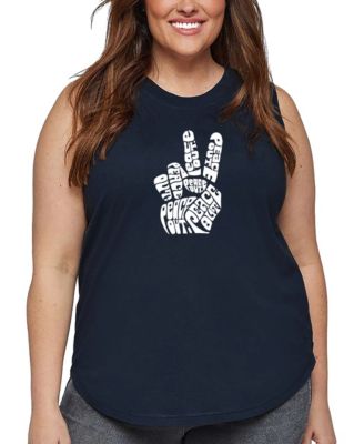 Plus Size Peace Out Word Art Tank Top