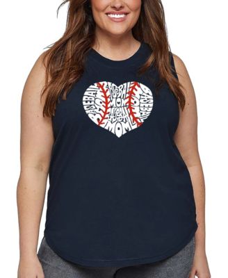Plus Size Baseball Mom Word Art Tank Top