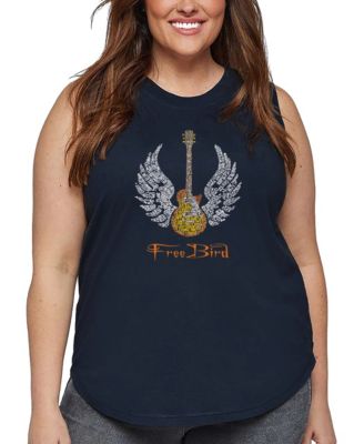 Plus Size Lyrics To Freebird Word Art Tank Top