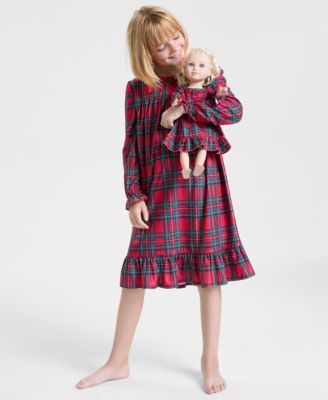 Holiday Lane - Girls 2T-16 Brinkley Plaid Nightgown with Doll Dress