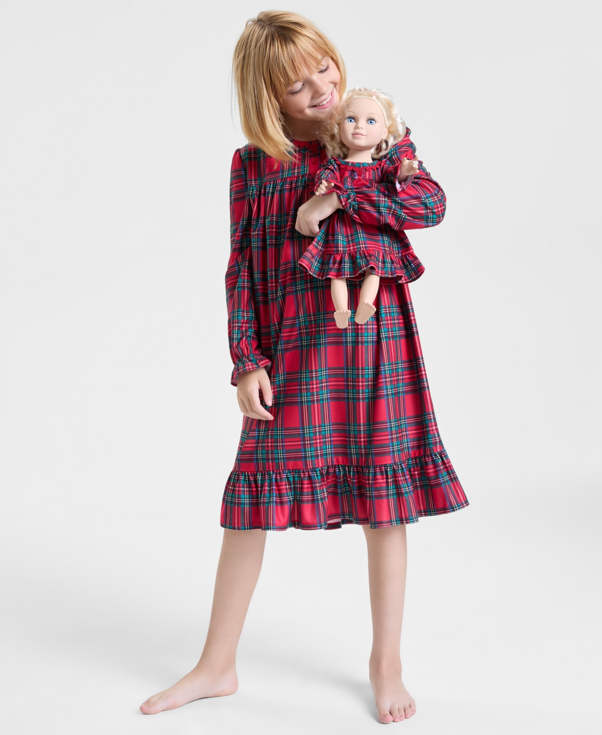 Holiday Lane Girls 2T-16 Brinkley Plaid Nightgown with Doll Dress, Macy's Exclusive