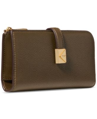 Deco Pebbled Leather Zip Slim Wallet