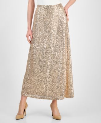 Women's Sequin Flared Maxi Skirt