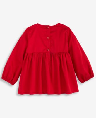 Baby Girls Cotton Long-Sleeve Big-Bow Top & Pants, Macy's Exclusive
