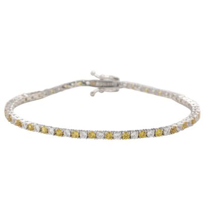 7 in Sterling Silver Sapphire Tennis Bracelet