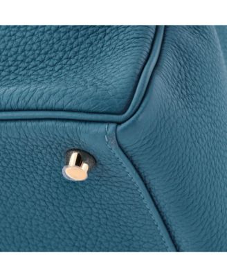 Pre-Owned Hermes Kelly 35 Handbag Blue Togo with Gold Hardware