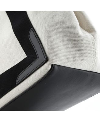 Medium Navy Cabas Canvas with Leather