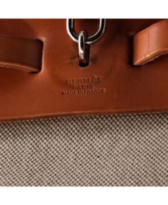Pre-Owned Hermes MM Herbag Toile and Leather