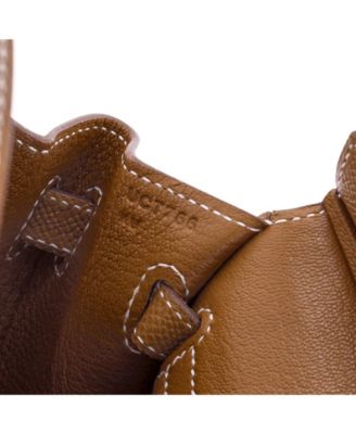 Pre-Owned Hermes Birkin 25 Handbag Brown Epsom with Palladium Hardware