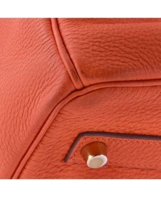 Pre-Owned Hermes Birkin 35 Handbag Orange Togo with Gold Hardware