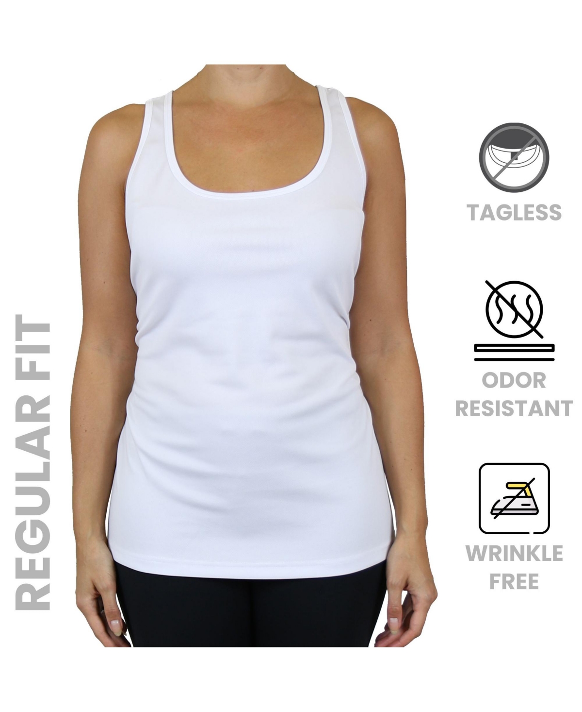 Galaxy By Harvic Women's Moisture Wicking Racerback Tanks